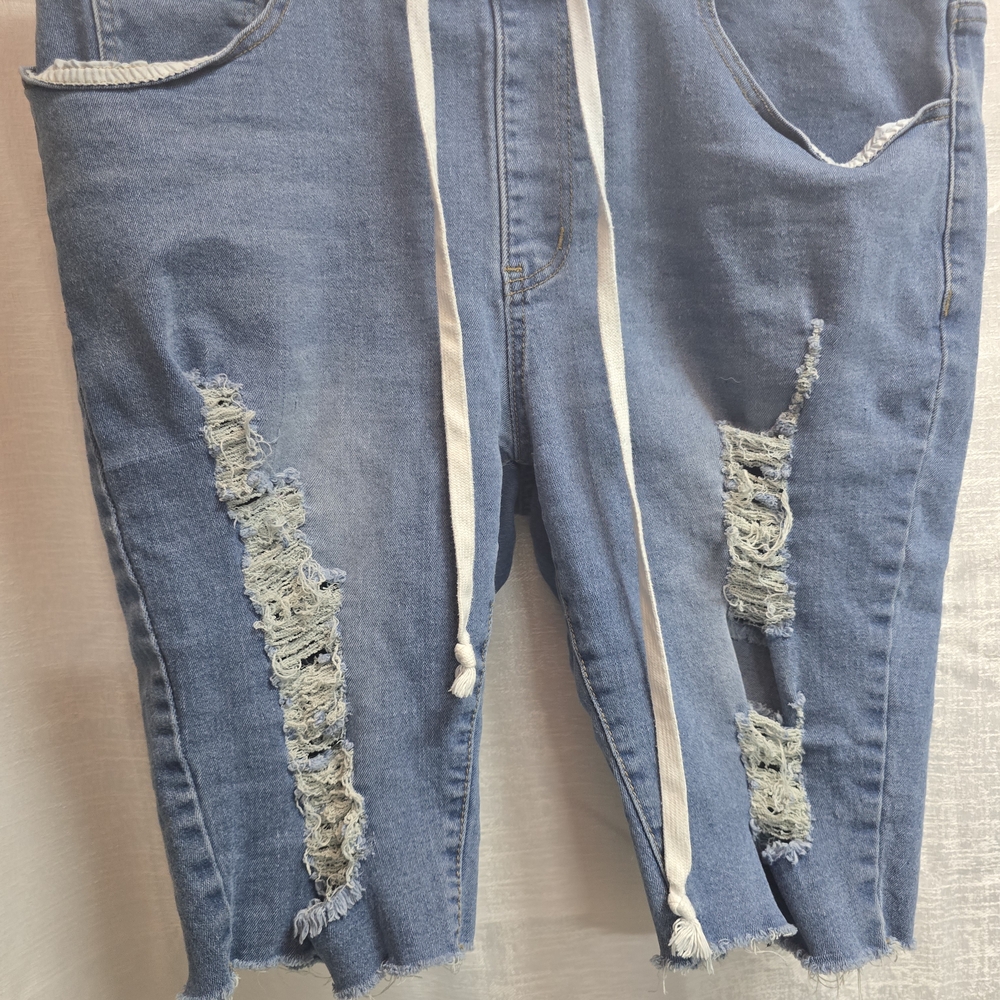 SHEIN Light Blue Distressed Jean Shorts